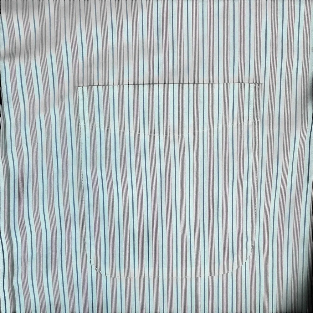 Eddie Bauer Shirt Mens 2XL Multi Striped Wrinkle Resistant Back Box Button Down